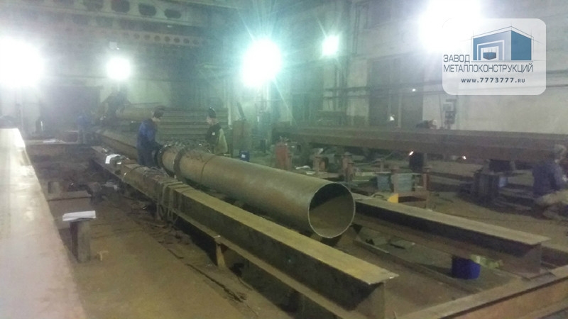 Изготовление металлической трубы, длина 28,5 метров, диаметр 630 мм