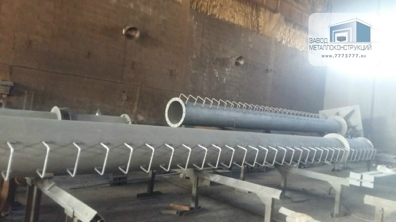 Изготовление металлической трубы, длина 28,5 метров, диаметр 630 мм